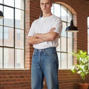 Levi's x Streetwear 501 Jeans Knee Distressed  Blue Straight Jeans 35/32